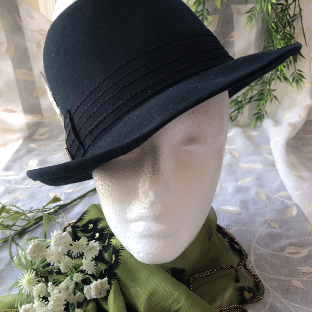 Stacy Adams 100% Wool NAVY BLUE Fedora Hat MEDIUM